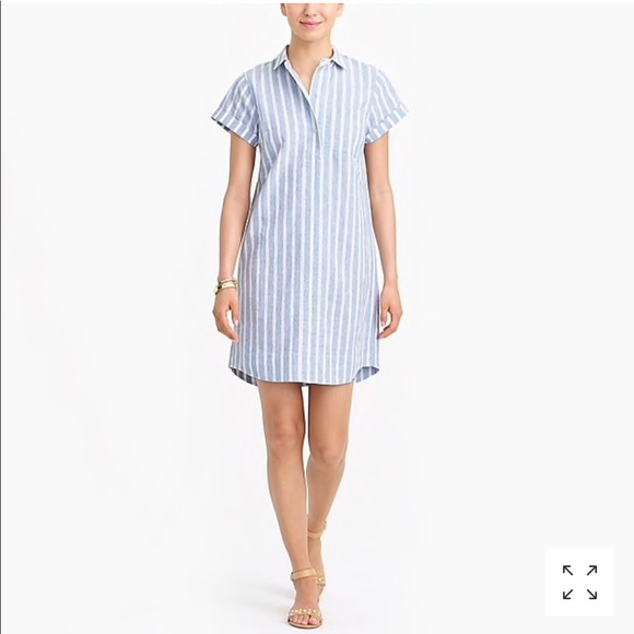 striped linen shirt dress